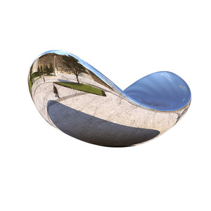 Fuente de Escultura Abstracta de Acero Inoxidable, Tamaño Personalizado, Material y Color a Elección, Diseño Contemporáneo, Decoración Acuática para Exteriores - Product Image 4