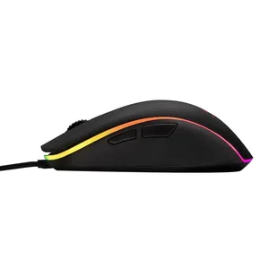 เมาส์เล่นเกมแบบมีสายควบคุมไฟกระชากไฮเปอร์ x พัลส์ไฟร์ RGB 360องศา16000 DPI HyperX pulsefire