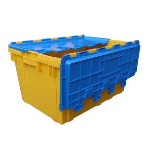 JOIN trunk storage crate 65L tracking container tote with locking cover plastic bulk containers