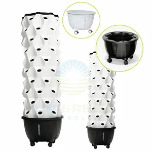 Indoor Greenhouse Farming Food Grade ABS Hydroponic Growing System 80 Planting Holes Aeroponic Vertical Growing Towers