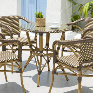 (E9927) Vườn nhôm tròn ngoài trời bàn ăn nhà hàng đồ nội thất - Product Image 1