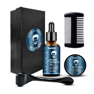 Maybelle – <span class=keywords><strong>Kit</strong></span> de croissance de la <span class=keywords><strong>barbe</strong></span> pour homme, meilleure brosse de toilettage, parfum de l'eau, huile, baume, shampoing, peigne, ciseaux pointus - Product Image 1