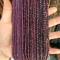 Perles en pierres précieuses facettées en vrac de 2 mm, 3 mm, 4 mm : Émeraude, Grenat, Diopside – Fils de perles taillées en gros