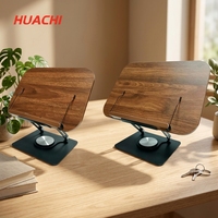 Support d'ordinateur portable de bureau en bois réglable, rotatif, pliable, fonctionnel, de type sur pied, pour une installation pratique des outils
