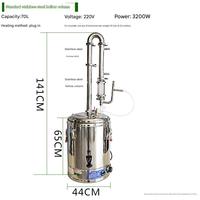 Machine de distillation d'eau de rose 22L, distillateur d'hydrolat de rose chauffé électriquement avec séparateur d'huile en verre pour usage cosmétique