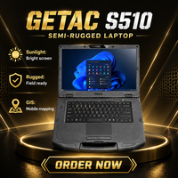 Ordinateur portable de géomatique semi-robuste Getac S510, processeur Core Ultra 5 125U, 32 Go de DDR5, 1 To NVMe, écran 15,6 pouces, 1000 nits