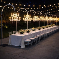Lustre LED en cristal doré pour décoration de mariage, support en aluminium, vente directe usine
