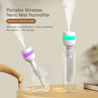 Humidificateur d'air portable sans fil à lumière LED colorée avec batterie rechargeable 1200mah