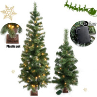 Décoration intérieure Arbre de Noël pré éclairé pour la décoration Arbre de Noël Vacances Intérieur 3ft à 7ft Vert OEM Personnalisé Extérieur