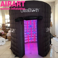Custom made gonflable noir pavillon Octogonal photo booth