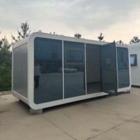 Kit de maisons préfabriquées de luxe en forme de pod, conteneurs mobiles en structure acier, serres, maisons de type 'Apple Cabin' pour villas et hôtels