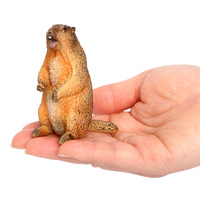 Figurines d'animaux de safari en PVC solide en gros, figurines de jouets de marmotte