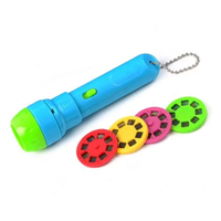DREAMS'LIGHT Lampe torche porte-clés projecteur avec 4 films de projection, autonomie de 4 heures, interrupteur à bascule, amusant pour les enfants