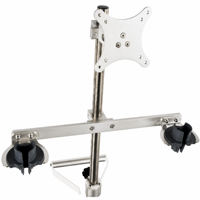 Chariot médical mobile pour bronchoscope et laryngoscope avec plaque de montage VESA, perche télescopique et panier à câbles