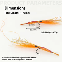 Mouches de pêche à la mouche en forme de crevettes, hameçons en nickel noir, fibres Mylar Flash, leurres bioniques pour la truite, le bar, le brochet, le saumon en eau douce et en eau salée