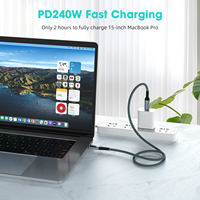 Cable USB-C a USB-C de 1 m, 240 W, 40 Gbps, 8K, 60 Hz, Video, Trenzado de Nailon, Cobre Puro, Carga Rápida y Transferencia de Datos para Computadora Portátil