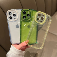 Anneau d'objectif de caméra couleur bonbon support étui de téléphone transparent pour iPhone 14 13 12 12pro 13pro Max support pliant Invisible couverture arrière