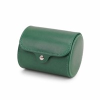 Étui de voyage pour montre en cuir de crocodile vert émeraude avec coussin en daim et fermeture à pression, boîte de rangement portable