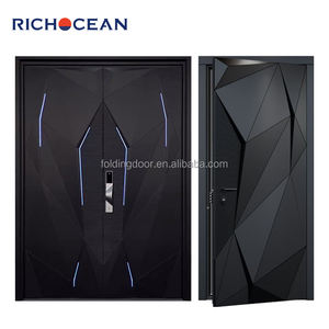 Puerta Principal <span class=keywords><strong>de</strong></span> Seguridad RICHOCEAN con Diseño Geométrico 3D, Blindada con Aluminio, para Exteriores - Product Image 6
