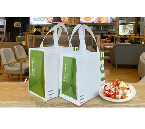 Customized Laminated PP Non-woven Handbags With Logos Non Woven Fabric Tote Shopping Packaging Bags