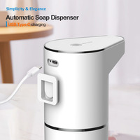 Distributeur automatique de savon en mousse sans contact, distributeur électrique de désinfectant pour les mains, capteur infrarouge intelligent, rechargeable par USB