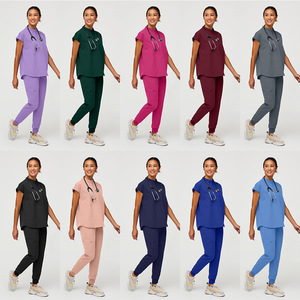 Ensemble de blouses médicales pour femmes, infirmières, chirurgiens, salle <span class=keywords><strong>d</strong></span>'opération, avec logo personnalisé, soutien médical, extensible, confortable, uni - Product Image 4