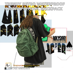 Sac à dos unisexe tendance rétro en toile avec logo personnalisé, imperméable, avec fermeture éclair et sangle chaîne en polyester – Vente en gros - Product Image 2