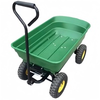 Chariot à main pour jardin extérieur Chariot de transport en plastique avec plateau à poignée Chariot de service pour outils Chariot à benne basculante Chariot inclinable
