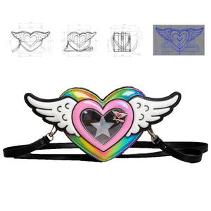 Borsa <span class=keywords><strong>Ita</strong></span> Personalizzata con Finestra in PVC Trasparente, Borsa a Tracolla per Esposizione di Merchandise Anime - Product Image 2