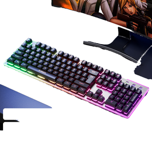 Thiết kế mới hiệu suất cao LED thắp sáng bàn phím không dây cơ khí PC Máy tính chơi Game bàn phím - Product Image 6