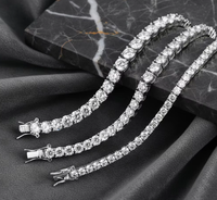 Bracelet tennis Decoral en moissanite VVS 2mm-6.5mm, en argent sterling 925, serti de moissanites étincelantes, vente en gros