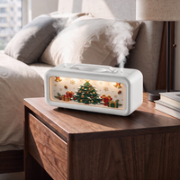 Humidificateur à brume froide USB de table en plastique avec projection rotative, diffuseur d'huiles essentielles à flamme RGB et design à ondulations d'eau