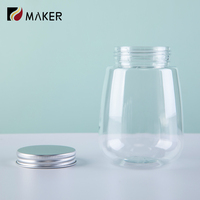 Leere 25ml 360ml 400ml 500ml PET-Kunststoff Lebensmittel qualität BPA-frei Klarsaft-Vorrats glas Trink joghurt flasche mit Verschlüssen für Unternehmen