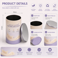 Boîte en étain personnalisée de qualité alimentaire, boîte en étain ronde hermétique, boîte en étain recyclable pour l'emballage de compléments alimentaires en poudre de protéines