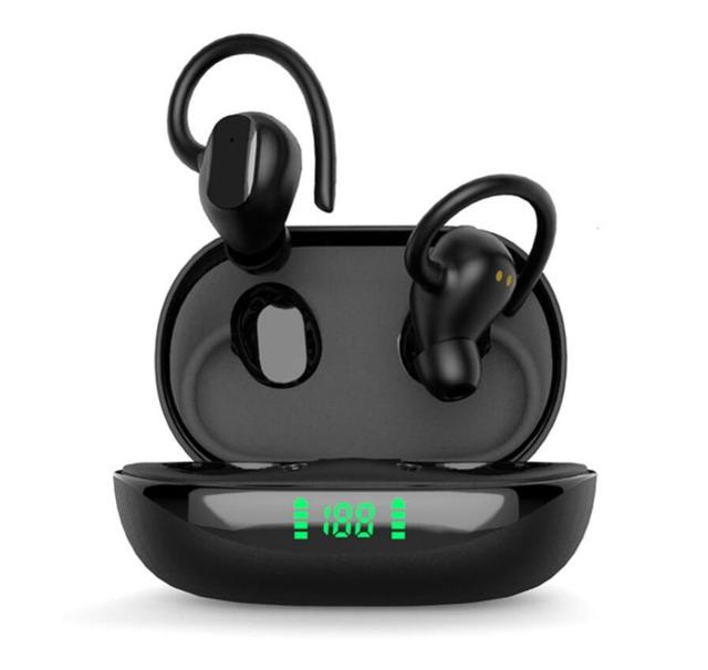 High Quality Sports TWS Earhook With Mics Wireless Headphones HiFi Stereo Wireless Earbuds With LED Display