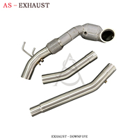 Tuyau d'échappement sport à haut débit avec valve SS304 pour VW Golf 8R MK8 2.0T, collecteur avant 200 cellules, amélioration des performances, personnalisé, finition miroir