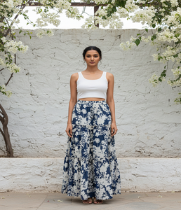 Jupe longue décontractée d'été pour femmes, taille haute, tissu doux et léger, design évasé, tenue de plage, de voyage et de villégiature - Product Image 2