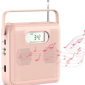 Reproductor de CD portátil con radio FM, pantalla LCD, altavoz incorporado, entrada AUX, antena retráctil para el hogar, exteriores y estudiantes - Product Image 1
