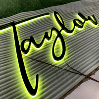 Dropshipping 3d enseigne led signalisation rétro-éclairé canal lettre signe personnalisé en acier inoxydable led enseignes business sign