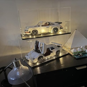 Vitrina <span class=keywords><strong>de</strong></span> Acrílico Transparente Reforzada para Coleccionables <span class=keywords><strong>de</strong></span> <span class=keywords><strong>Lego</strong></span>, Coche RC 1/18, Caja Transparente a Prueba <span class=keywords><strong>de</strong></span> Polvo con Luz, Interior Negro - Product Image 6