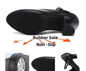 Zapatos de Baile Latino de Carácter para Mujer con Tacón de 5 cm y Correa al Tobillo para Salón, Salsa, Tango y <span class=keywords><strong>Flamenco</strong></span> - Product Image 4