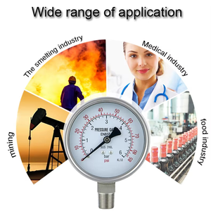 Manômetro Industrial em Aço Inoxidável à Prova d'Água Absilete para Sistemas de Ar Comprimido - Product Image 3