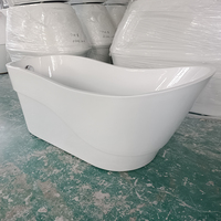 KKR Baignoire italienne moderne autoportante en acrylique, grande surface solide pour le trempage, finition graphique noire et blanche, hôtel