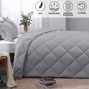 QSY Organic Reversible Queen <strong>Bed</strong> <strong>Comforter</strong> Set with 2 Pillow Shams Alternative Simple Style for All Seasons Polyester Filling - Product Image 3