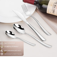 Ensemble de couverts en acier inoxydable sur mesure en gros, argenterie fantaisie, couverts de luxe pour mariage, hôtel, service de traiteur