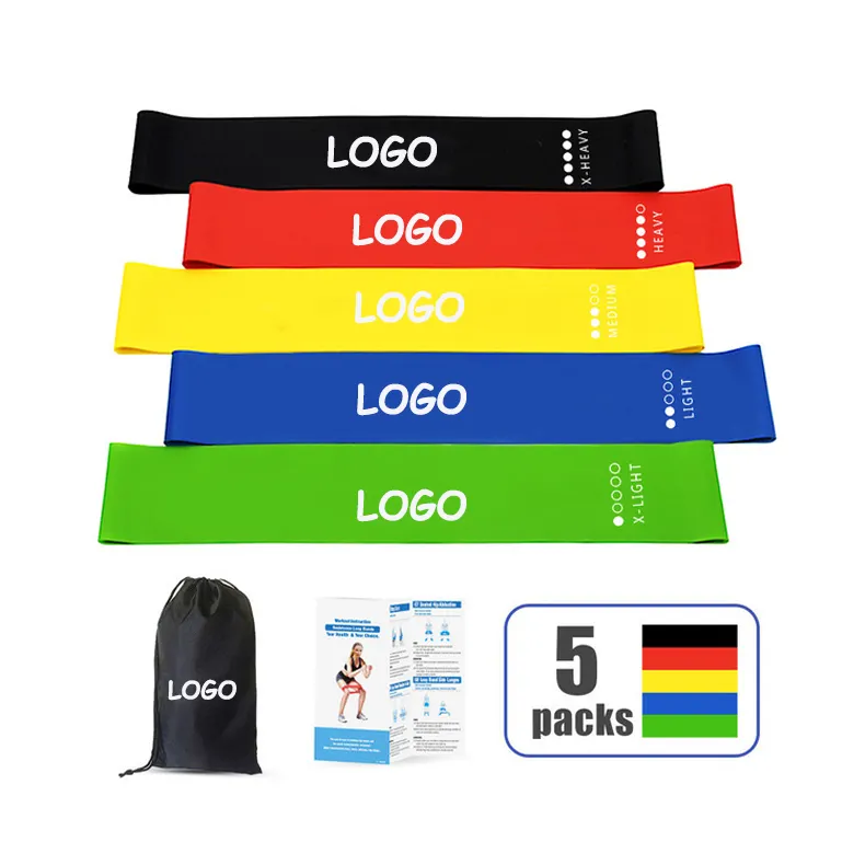 Großhandel Übung Stretch Mini Latex Yoga Custom Workout Band Set Loop Fitness Resistance Bands