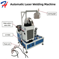 Mesin Las Laser Otomatis HT dengan Perlengkapan Perkakas untuk Basis Gagang Panci, Peralatan Manufaktur Lini Perakitan Peralatan Masak