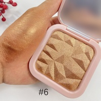 Palette de surligneur pressée portable de haute qualité rose sans logo pour le type de poudre de maquillage de visage