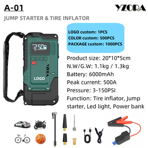 Gran oferta, bomba de inflado, Banco de energía de arranque, compresor de aire de arranque todo en uno para coche con batería, arrancador de coche para automóvil - Product Image 6
