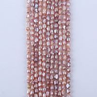 Perles baroques violettes à bas prix d'usine, perles d'eau douce de 3-4 mm, perles baroques en vrac, brins de perles pour la fabrication de bijoux